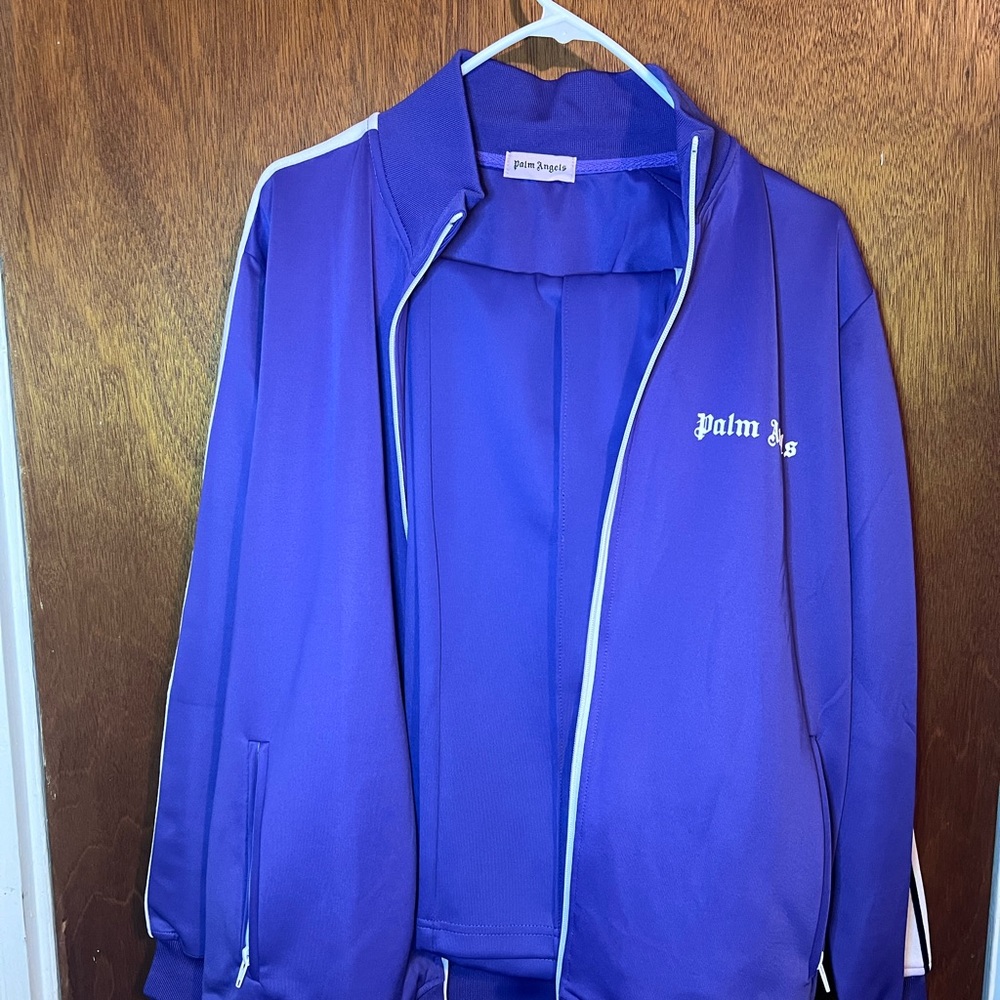 Palm angels purple and white track suit size large for men